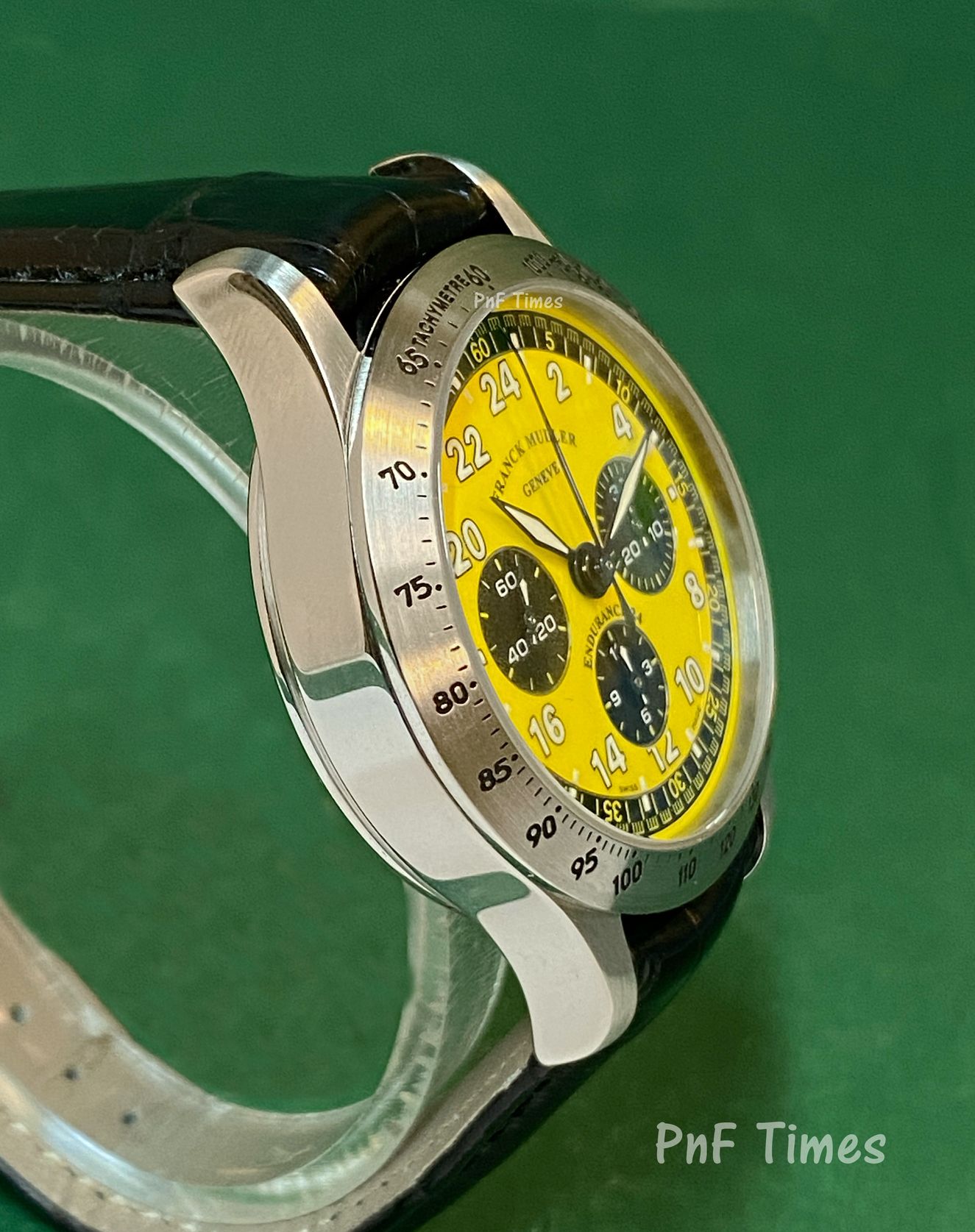 Franck Muller Round Chronograph 18K Yellow Gold & Diamond 34mm Watch 2865 NAD